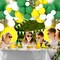 Retro Green White Balloon Garland Arch Kit - Dark Green and Yellow Balloons Gold Confetti Balloons